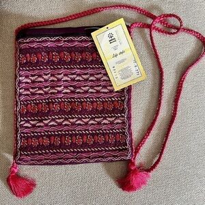 Crossbody Bag  Ethnic Embroidered Kantha Stitch Boho Chic Global Desi
